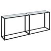 vidaXL konsolbord 200x35x75,5 cm h&aelig;rdet glas hvid marmor