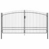 vidaXL Dobbelt Port WOERDEN 400 x 249,5 cm St&aring;l Gr&aring; L&aring;ses