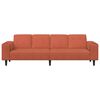 vidaXL Sofa med pude R&oslash;d orange 250 x 77 x 76 cm Velourstof