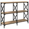 vidaXL Konsolbord Artisan Egetr&aelig; 100 x 28 x 80,5 cm Konstrueret tr&aelig;