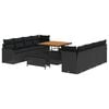 vidaXL Havesofa S&aelig;t 11 stk. Sort polyrattan