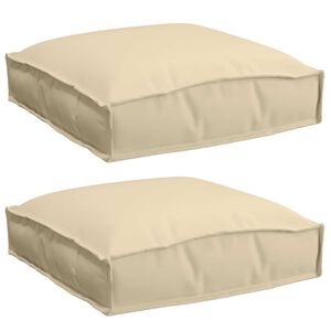 vidaXL Pude 2 pcs Beige 40 x 40 x 8 cm Oxford stof