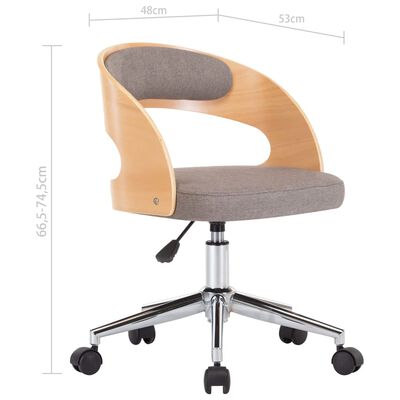 vidaXL drejelig spisebordsstol bøjet træ og stof gråbrun