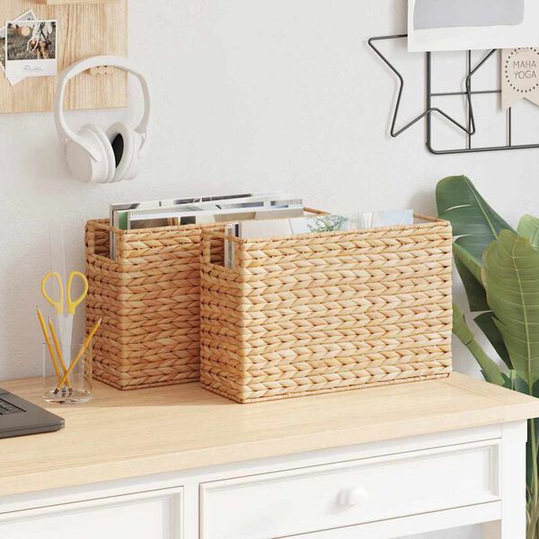 vidaXL Magasinkurve 2 pcs Naturfarvet 39 x 14 x 25 cm Vandhyacint