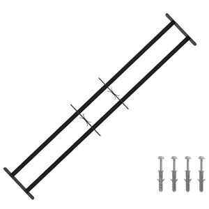 vidaXL Sikkerhedsgitter til vinduer med 2 tv&aelig;rst&aelig;nger 3 pcs 93-174 cm