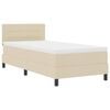 vidaXL Box spring seng med pude med hovedg&aelig;rde Creme 100 x 200 cm Stof