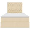 vidaXL Seng med opbevaring og LED Creme 120 x 200 cm Polyester