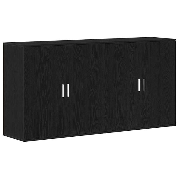 vidaXL Sideboard 2 pcs Sort eg 79 x 38 x 80 cm Konstrueret tr&aelig;
