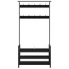 vidaXL Jakkeholder med hylde Sort eg 95 x 34 x 184 cm Konstrueret tr&aelig;