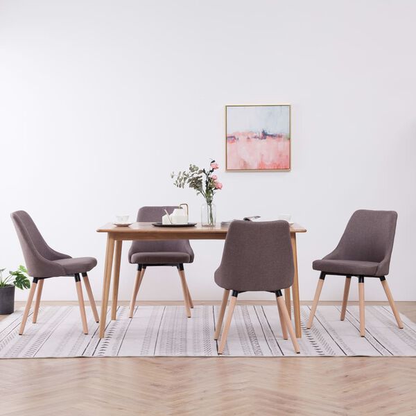 vidaXL spisebordsstole 4 stk. stof gr&aring;brun