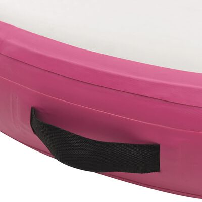 vidaXL oppustelig gymnastikmåtte med pumpe 100x100x10 cm PVC lyserød