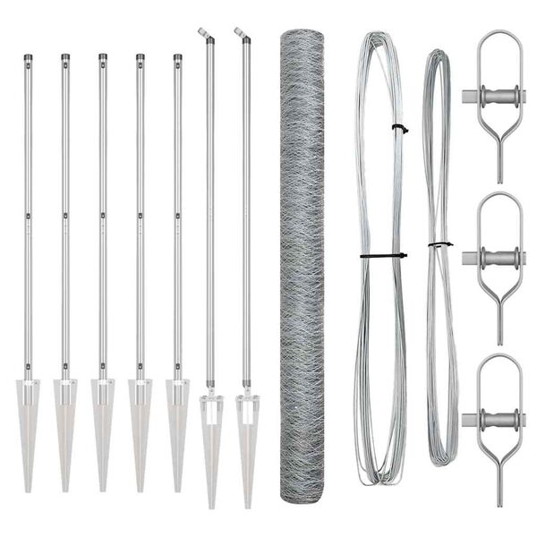 vidaXL Hegnsp&aelig;l S&oslash;lv 10 x 1,5 m (36 mm mesh) St&aring;l