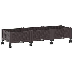 vidaXL Havekrukke med hjul Brun 120 x 40 x 29 cm PP