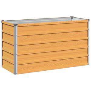 vidaXL H&aelig;vet Havebed Naturfarvet 100 x 40 x 55 cm koldvalset st&aring;l