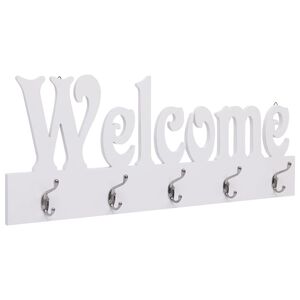 vidaXL v&aelig;goph&aelig;ngt knager&aelig;kke WELCOME 74 x 29,5 cm hvid
