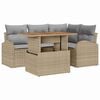 vidaXL Havesofa S&aelig;t 5 stk. Beige Poly rattan
