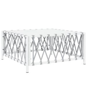 vidaXL havebord 70x70x34 cm v&aelig;vet stof hvid