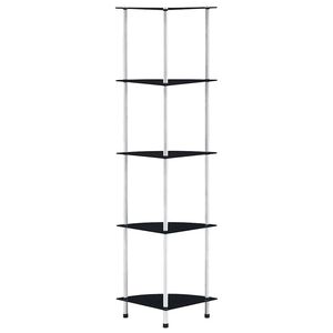 vidaXL reol 5 hylder 30x30x130 cm h&aelig;rdet glas sort