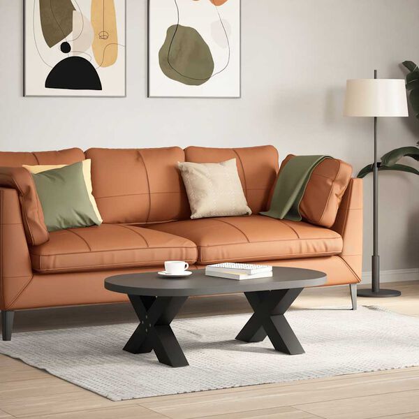 vidaXL sofabordsben X-formet 2 stk. sort 60 x (30-31) cm st&aring;l