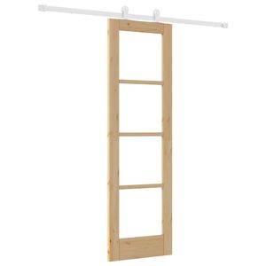 vidaXL Skyded&oslash;r ORKDAL 61 x 198,5 cm Massivt fyrretr&aelig; og glas