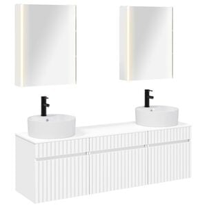 vidaXL Badev&aelig;relsesskabs&aelig;t 5 pcs Hvid 53 x 15,5 x 70 cm