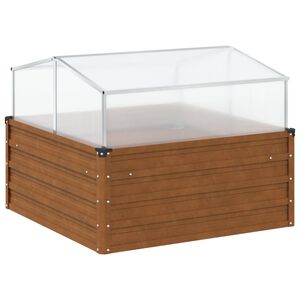 vidaXL plantekasse med drivhus cortenstål