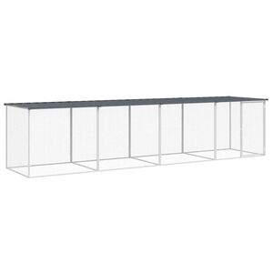 vidaXL h&oslash;nsebur med tag 403x98x90 cm galvaniseret st&aring;l antracitgr&aring;