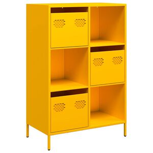 vidaXL h&oslash;jskab 68x39x103,5 cm st&aring;l sennepsgul
