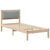 vidaXL Sengestel med hovedg&aelig;rde Lysegr&aring; 80 x 190 cm Massiv fyrretr&aelig;