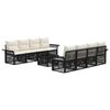vidaXL Havesofa S&aelig;t 9 stk. Sort polyrattan