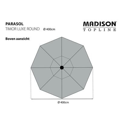 Madison parasol Timor Luxe 400 cm gråbrun PAC8P015