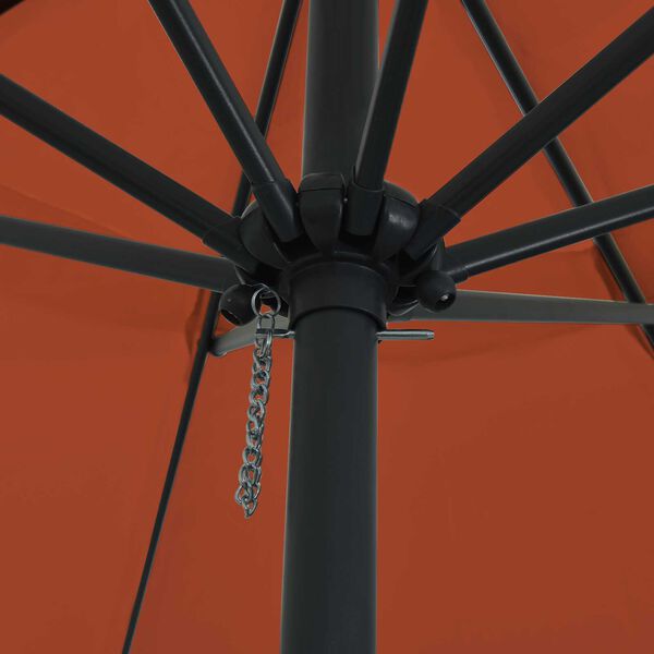 vidaXL Havesol Rød og Sort 395 x 395 x 245 cm Polyester og Stål