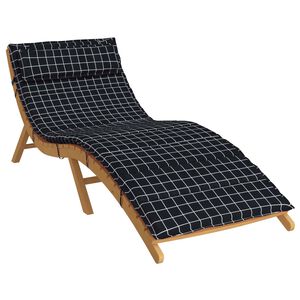 vidaXL Solseng Pude Plaid Sort 178 x 60 x 4 cm Oxford stof