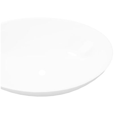 vidaXL keramisk luksushåndvask oval hvid 40 x 33 cm