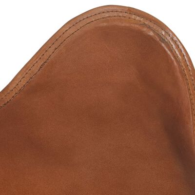 vidaXL foldbar butterflystol ægte læder brun