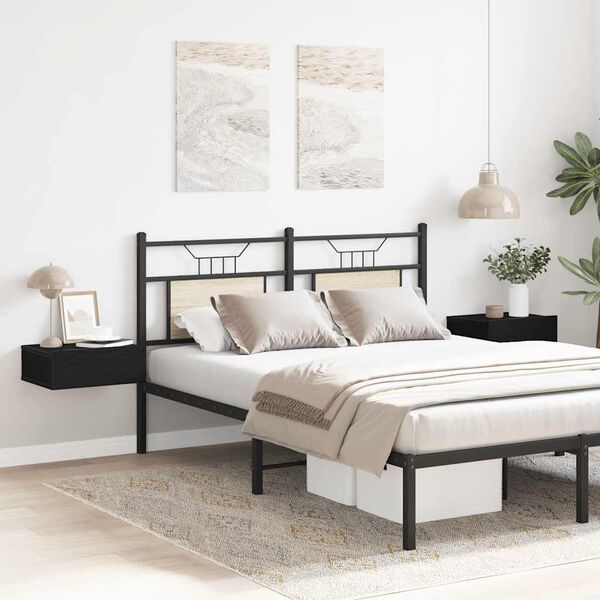 vidaXL sv&aelig;vende natborde 2 stk. sort eg 40x32x15 cm konstrueret tr&aelig;