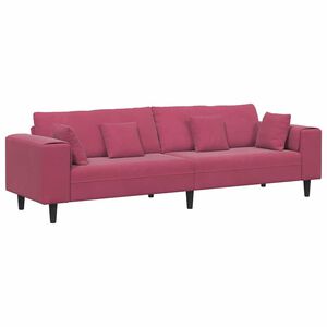 vidaXL Sofa med pude Vinr&oslash;d 250 x 77 x 76 cm Fl&oslash;jl