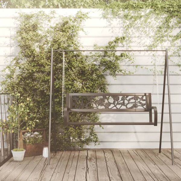 vidaXL gyngesofa til haven 125 cm stål og plast sort