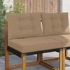 vidaXL Udend&oslash;rs Sofa Pude 2 pcs Gr&aring;brun Polyester