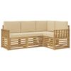 vidaXL Udend&oslash;rs sofagruppe 4 stk. Hvid og Beige Polyester