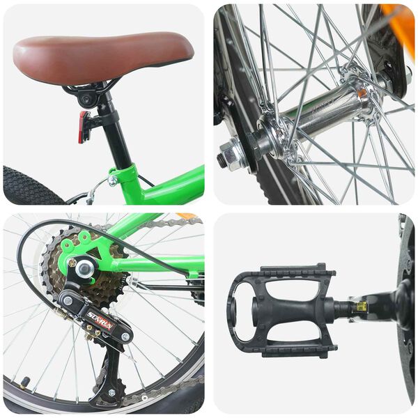 vidaXL Kids Mountain Bike 20 tommer 6-Speed til 5-8 &aring;r gamle Gr&oslash;n