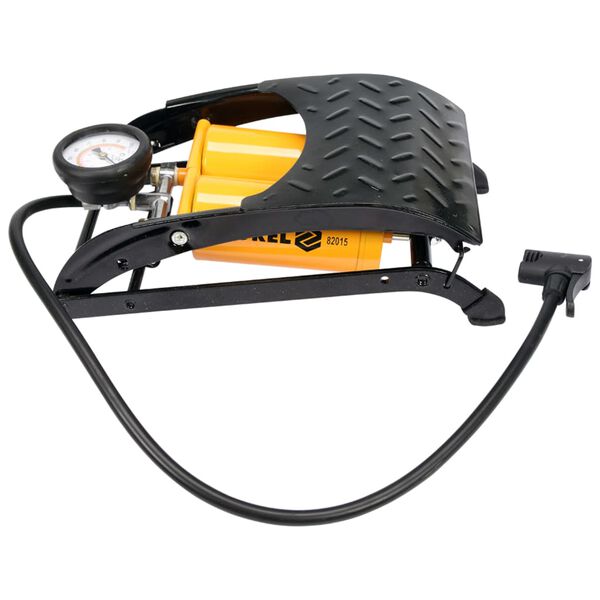 VOREL dobbeltstemplet fodpumpe med trykm&aring;ler