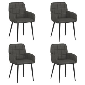 vidaXL Spisestole 4 stk. Kunstl&aelig;der Sort 56,5 x 50 x 85 cm
