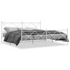 vidaXL sengeramme med sengegavl og fodg&aelig;rde 200x200 cm metal hvid
