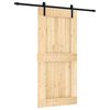 vidaXL Skyded&oslash;r Naturfarvet og sort 95 x 210 cm Massivt Fyrretr&aelig;