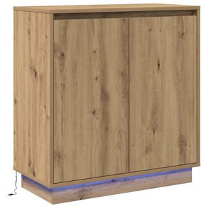 vidaXL LED Sideboard Artisan Egetr&aelig; 71 x 34,5 x 75 cm Konstrueret tr&aelig;