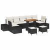 vidaXL Havesofa S&aelig;t 10 stk. Sort polyrattan