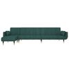 vidaXL L-formet sovesofa 275x140x70 cm velour m&oslash;rkegr&oslash;n