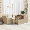 vidaXL Havesofa Sæt med opbevaring 7 pcs Beige Poly rattan