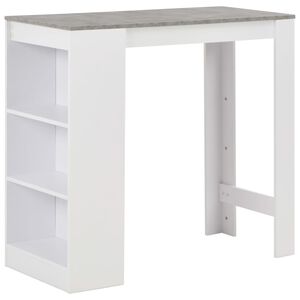 vidaXL barbord med hylde 110x50x103 cm hvid